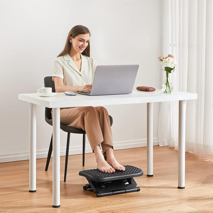 Work with Massage, Foot Stool Under Desk with 3 Height Position & 30 Degree Tilt Angle Adjustment for Home, Office