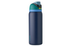 Owala FreeSip Insulated Stainless Steel Water Bottle with Straw for Sports and Travel, BPA-Free, 32-oz, Teal/Navy (Nautical Twilight)