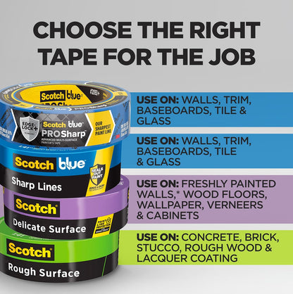 ScotchBlue Original Multi-Surface Painters Tape, 2 Inch Wide (1.88 In. x 60 Yds), 6 Rolls Blue Paint Tape Protects Surfaces & Removes Easily, Masking Tape for Indoor and Outdoor Use (2090-48TP6)