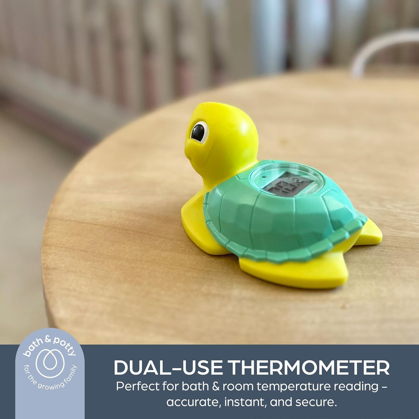Dreambaby Baby Bath & Room Thermometer – Floating Turtle Toy for Water Temperature Monitoring – Turtle Temperature Monitoring for Newborns, Infants, and Toddlers with Fahrenheit Display